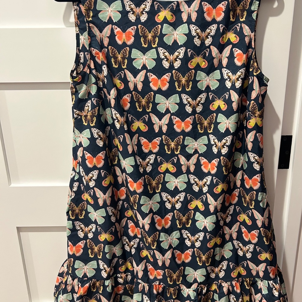 Maeve Navy Butterfly-Print Mini Dress with Multicolor Motifs - Picture 4 of 5